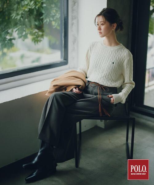 THE SHOP TK (ザ ショップ ティーケー )の「POLO BCS/ケーブルニット(ニット/セーター・レディース・ダークグリーン/アイボリー/ワインレッド/ブラック/グレー・13/12)」の8枚目の写真