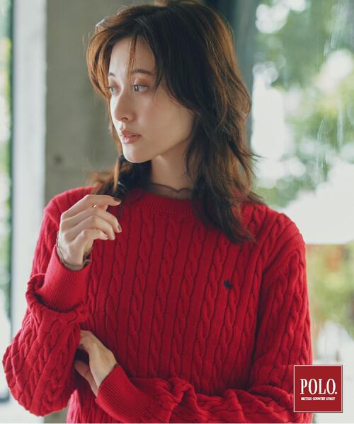 THE SHOP TK (ザ ショップ ティーケー )の「POLO BCS/ケーブルニット(ニット/セーター・レディース・ダークグリーン/アイボリー/ワインレッド/ブラック/グレー・13/12)」の9枚目の写真