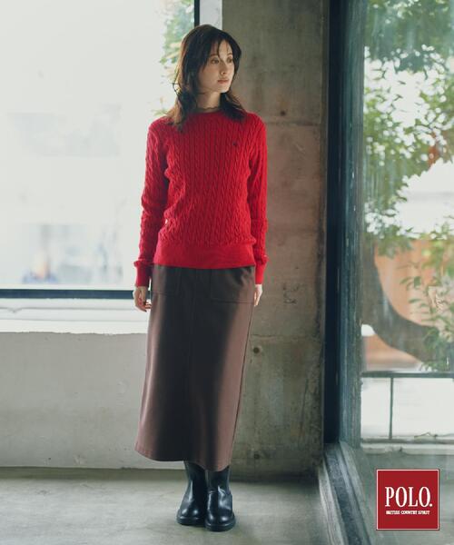 THE SHOP TK (ザ ショップ ティーケー )の「POLO BCS/ケーブルニット(ニット/セーター・レディース・ダークグリーン/アイボリー/ワインレッド/ブラック/グレー・13/12)」の11枚目の写真