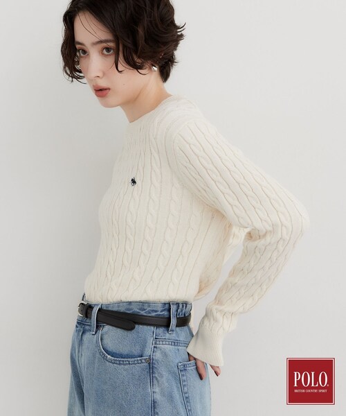 THE SHOP TK (ザ ショップ ティーケー )の「POLO BCS/ケーブルニット(ニット/セーター・レディース・ダークグリーン/アイボリー/ワインレッド/ブラック/グレー・13/12)」の13枚目の写真