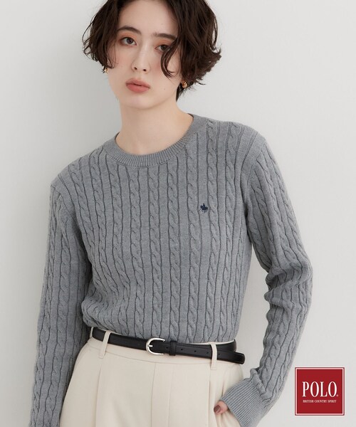 THE SHOP TK (ザ ショップ ティーケー )の「POLO BCS/ケーブルニット(ニット/セーター・レディース・ダークグリーン/アイボリー/ワインレッド/ブラック/グレー・13/12)」の16枚目の写真