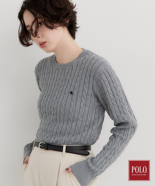THE SHOP TK (ザ ショップ ティーケー )の「POLO BCS/ケーブルニット(ニット/セーター・レディース・ダークグリーン/アイボリー/ワインレッド/ブラック/グレー・13/12)」の17枚目の写真