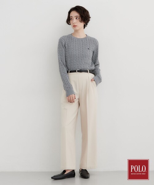 THE SHOP TK (ザ ショップ ティーケー )の「POLO BCS/ケーブルニット(ニット/セーター・レディース・ダークグリーン/アイボリー/ワインレッド/ブラック/グレー・13/12)」の18枚目の写真
