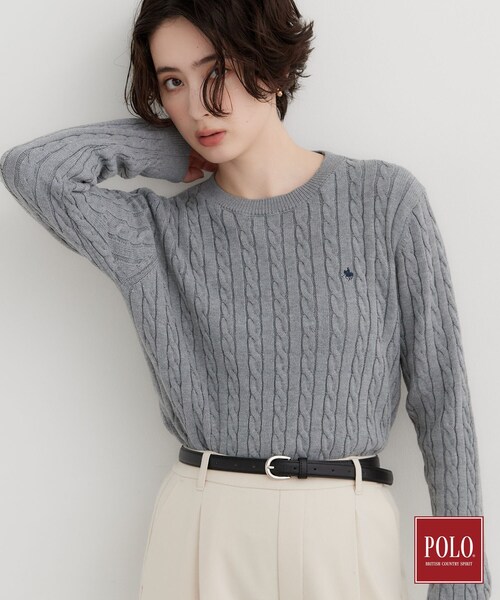 THE SHOP TK (ザ ショップ ティーケー )の「POLO BCS/ケーブルニット(ニット/セーター・レディース・ダークグリーン/アイボリー/ワインレッド/ブラック/グレー・13/12)」の10枚目の写真