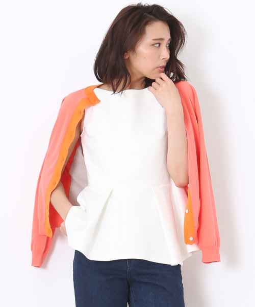 Abahouse Devinette（ドゥヴィネット）の「コットンベーシックカーディガン（カーディガン/ボレロ・レディース・マルチ/オレンジ/ネイビー/ホワイト/オフホワイト・FREE）」の5枚目の写真