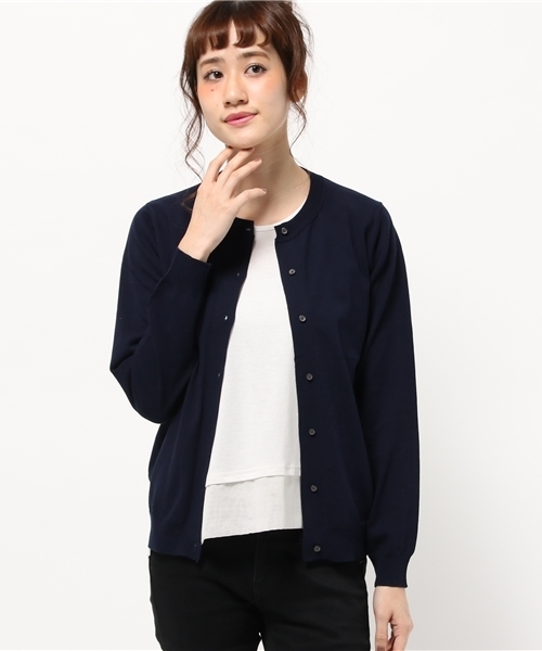 Abahouse Devinette（ドゥヴィネット）の「コットンベーシックカーディガン（カーディガン/ボレロ・レディース・マルチ/オレンジ/ネイビー/ホワイト/オフホワイト・FREE）」の13枚目の写真