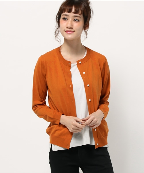 Abahouse Devinette（ドゥヴィネット）の「コットンベーシックカーディガン（カーディガン/ボレロ・レディース・マルチ/オレンジ/ネイビー/ホワイト/オフホワイト・FREE）」の14枚目の写真