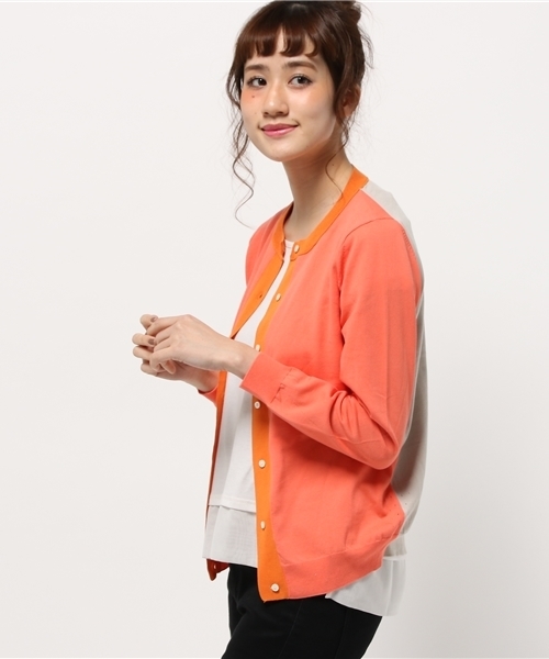 Abahouse Devinette（ドゥヴィネット）の「コットンベーシックカーディガン（カーディガン/ボレロ・レディース・マルチ/オレンジ/ネイビー/ホワイト/オフホワイト・FREE）」の15枚目の写真