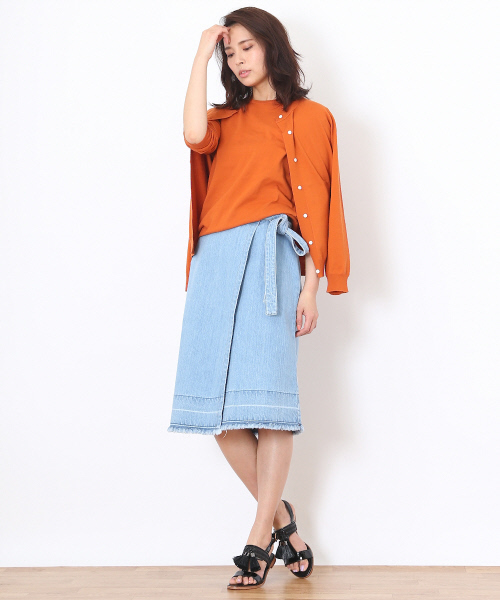 Abahouse Devinette（ドゥヴィネット）の「コットンベーシックカーディガン（カーディガン/ボレロ・レディース・マルチ/オレンジ/ネイビー/ホワイト/オフホワイト・FREE）」の19枚目の写真