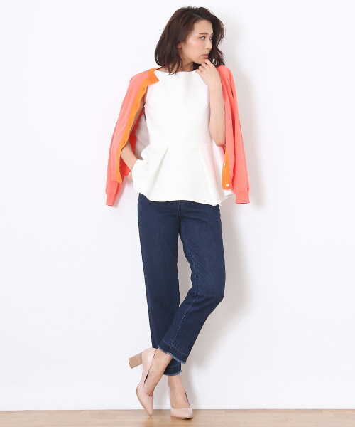 Abahouse Devinette（ドゥヴィネット）の「コットンベーシックカーディガン（カーディガン/ボレロ・レディース・マルチ/オレンジ/ネイビー/ホワイト/オフホワイト・FREE）」の20枚目の写真
