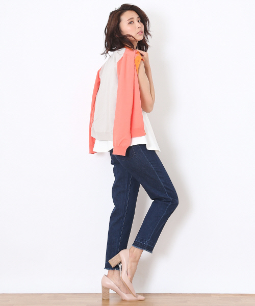 Abahouse Devinette（ドゥヴィネット）の「コットンベーシックカーディガン（カーディガン/ボレロ・レディース・マルチ/オレンジ/ネイビー/ホワイト/オフホワイト・FREE）」の21枚目の写真