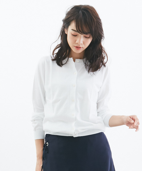 Abahouse Devinette（ドゥヴィネット）の「コットンベーシックカーディガン（カーディガン/ボレロ・レディース・マルチ/オレンジ/ネイビー/ホワイト/オフホワイト・FREE）」の3枚目の写真