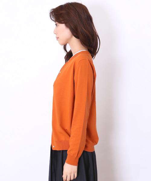 Abahouse Devinette（ドゥヴィネット）の「コットンベーシックカーディガン（カーディガン/ボレロ・レディース・マルチ/オレンジ/ネイビー/ホワイト/オフホワイト・FREE）」の7枚目の写真
