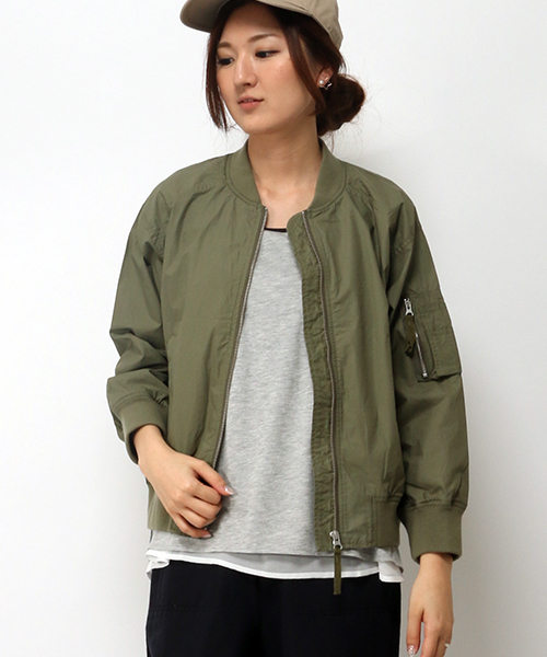 LBC(エルビーシー)の「コットンタイプライターブルゾン (ブルゾン・レディース・オフホワイト/ブラック/オリーブ・LARGE/MEDIUM)」の3枚目の写真