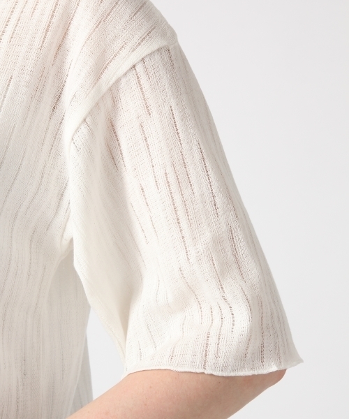 HARE（ハレ）の「スカシアミニットソー7分袖(HARE)（Tシャツ/カットソー・レディース・ライトピンク/オフホワイト・FREE）」の6枚目の写真