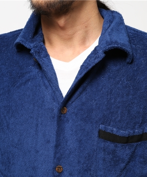 ALDIES（アールディーズ）の「Chill Out Pile Shirt 半袖 パイルシャツ（シャツ/ブラウス・メンズ・パープル系その他/ブラック系その他/ネイビー/グリーン・SMALL/LARGE/MEDIUM）」の8枚目の写真