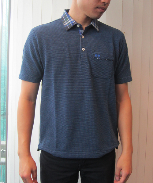 McGREGOR（マックレガー）の「吸水速乾チェック衿ポロシャツ（ポロシャツ・メンズ・アイボリー/ブルー/ネイビー・L/M/LL）」の2枚目の写真