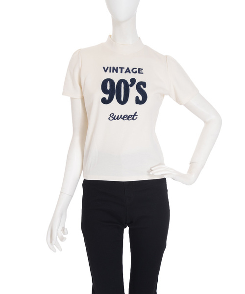 dazzlin（ダズリン）の「90'sハイネックロゴトップス（Tシャツ/カットソー・レディース・オフホワイト/グレー/ネイビー・FREE）」の20枚目の写真