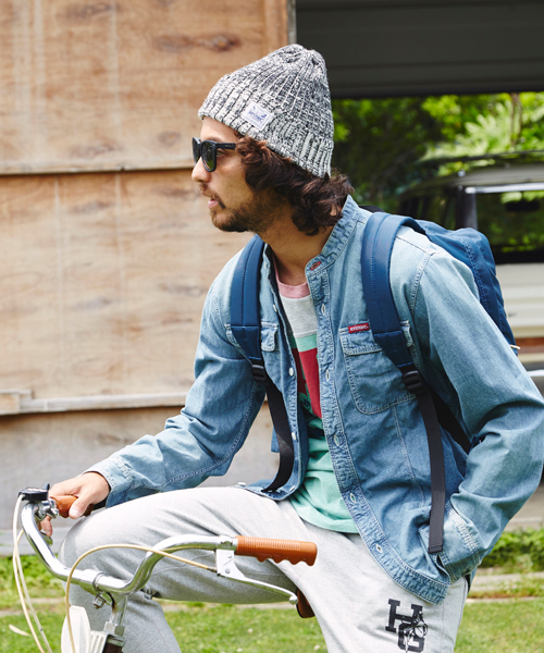 HYSTERIC GLAMOUR（ヒステリックグラマー）の「スタンドカラー長袖SH（シャツ/ブラウス・メンズ・ホワイト/インディゴブルー・SMALL/LARGE/MEDIUM）」の7枚目の写真