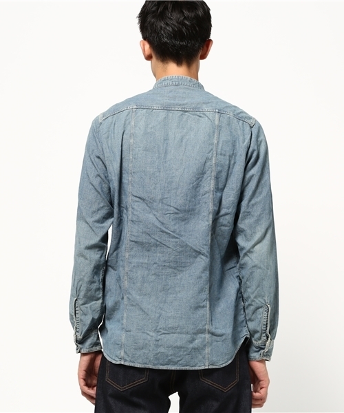 HYSTERIC GLAMOUR（ヒステリックグラマー）の「スタンドカラー長袖SH（シャツ/ブラウス・メンズ・ホワイト/インディゴブルー・SMALL/LARGE/MEDIUM）」の11枚目の写真