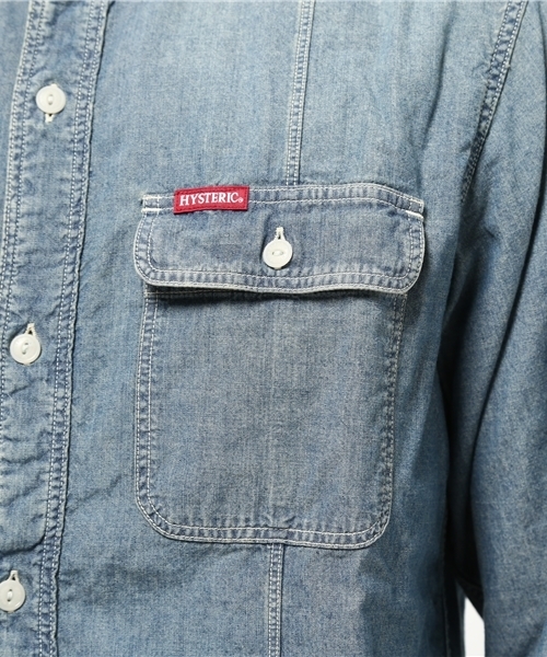 HYSTERIC GLAMOUR（ヒステリックグラマー）の「スタンドカラー長袖SH（シャツ/ブラウス・メンズ・ホワイト/インディゴブルー・SMALL/LARGE/MEDIUM）」の14枚目の写真