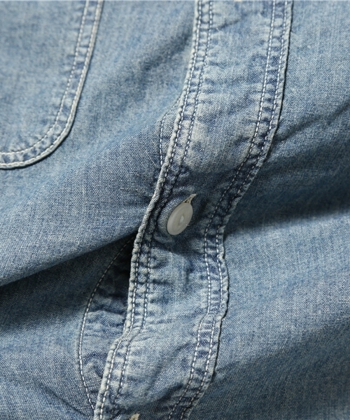 HYSTERIC GLAMOUR（ヒステリックグラマー）の「スタンドカラー長袖SH（シャツ/ブラウス・メンズ・ホワイト/インディゴブルー・SMALL/LARGE/MEDIUM）」の5枚目の写真