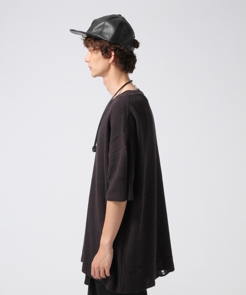 HARE（ハレ）の「クラッシュニットプルオーバー(HARE)（ニット/セーター・メンズ・レッド系その他/ブラック/グレー・SMALL/MEDIUM）」の7枚目の写真