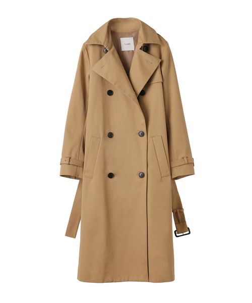 CLANE（クラネ）の「BACK VOLUME TUCK TRENCH COAT（トレンチコート・レディース・ベージュ/ブラック・1/2）」の2枚目の写真