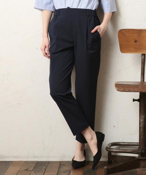 coen（コーエン）の「スプリングタックテーパードパンツ（その他パンツ・レディース・ネイビー/ライトグレー・LARGE/SMALL/MEDIUM）」の3枚目の写真