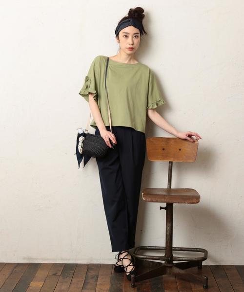 coen（コーエン）の「スプリングタックテーパードパンツ（その他パンツ・レディース・ネイビー/ライトグレー・LARGE/SMALL/MEDIUM）」の19枚目の写真