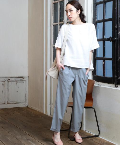 coen（コーエン）の「スプリングタックテーパードパンツ（その他パンツ・レディース・ネイビー/ライトグレー・LARGE/SMALL/MEDIUM）」の12枚目の写真