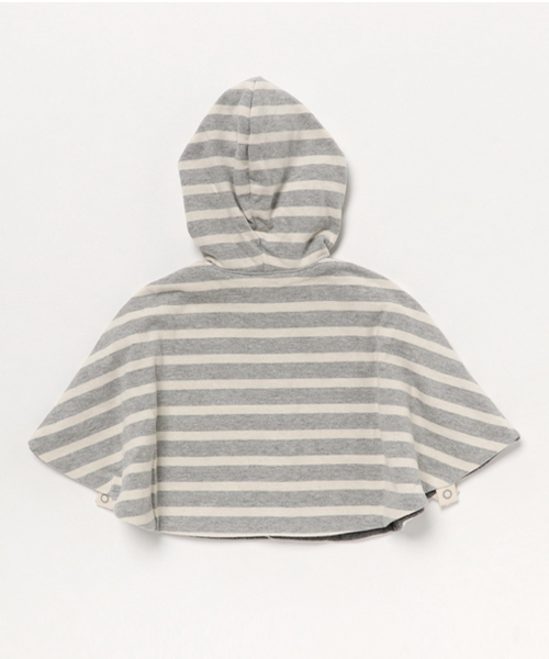 SHIPS(シップス)の「SHIPS KIDS:ボーダー×フリース マント(ポンチョ・キッズ・ネイビー/グレー・ONE SIZE)」の3枚目の写真