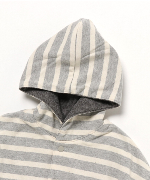 SHIPS(シップス)の「SHIPS KIDS:ボーダー×フリース マント(ポンチョ・キッズ・ネイビー/グレー・ONE SIZE)」の4枚目の写真