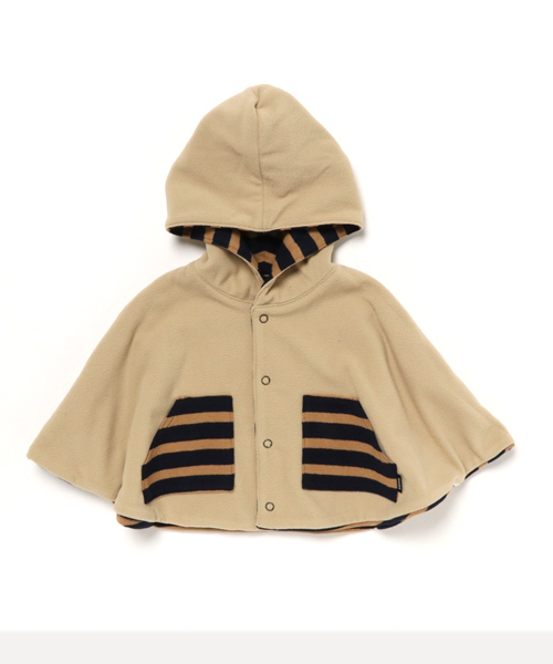SHIPS(シップス)の「SHIPS KIDS:ボーダー×フリース マント(ポンチョ・キッズ・ネイビー/グレー・ONE SIZE)」の9枚目の写真