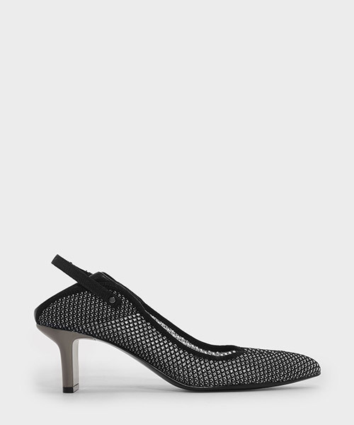 CHARLES & KEITH(チャールズ & キース)の「ポインテッドスリングバックヒール / POINTED SLINGBACK HEELS(サンダル・レディース・ブラック/ブラック系その他・23cm/25cm/22.5cm/23.5cm/24.5cm)」の2枚目の写真