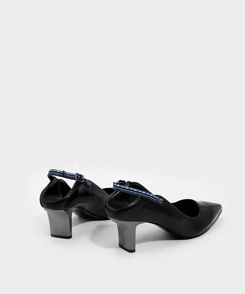 CHARLES & KEITH(チャールズ & キース)の「ポインテッドスリングバックヒール / POINTED SLINGBACK HEELS(サンダル・レディース・ブラック/ブラック系その他・23cm/25cm/22.5cm/23.5cm/24.5cm)」の4枚目の写真