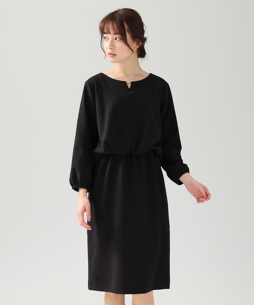 Honeys（ハニーズ）の「メタルパーツ付きれいめドッキングワンピース（ワンピース・レディース・ネイビー/グレー/ブラック・L/M/S）」の2枚目の写真