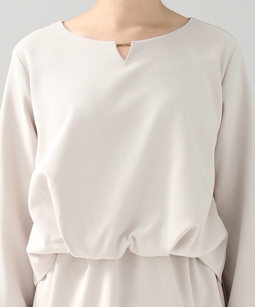 Honeys（ハニーズ）の「メタルパーツ付きれいめドッキングワンピース（ワンピース・レディース・ネイビー/グレー/ブラック・L/M/S）」の9枚目の写真