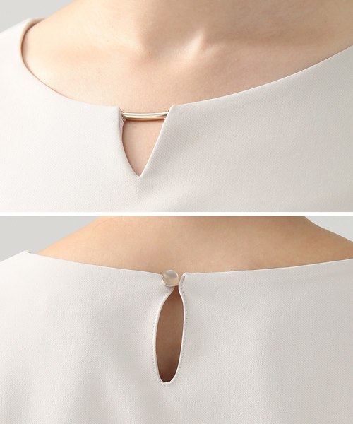 Honeys（ハニーズ）の「メタルパーツ付きれいめドッキングワンピース（ワンピース・レディース・ネイビー/グレー/ブラック・L/M/S）」の10枚目の写真