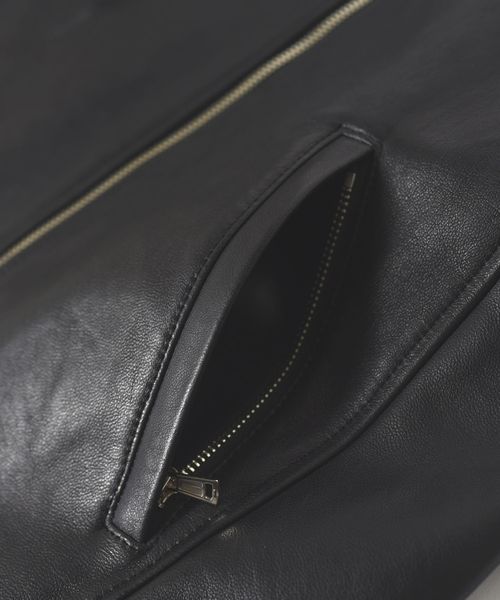 SHIPS（シップス）の「SU: シープレザー シングルライダース■（ライダースジャケット・メンズ・ブラック/ネイビー・SMALL/MEDIUM/LARGE）」の6枚目の写真