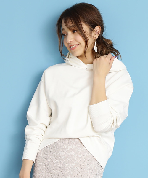 N.(N. Natural Beauty Basic)(エヌエヌナチュラルビューティーベーシック)の「【JJ 3月号掲載】スウェットパーカー(Tシャツ/カットソー・レディース・ホワイト/ベージュ/グリーン・MEDIUM)」の2枚目の写真