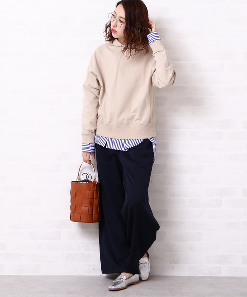 N.(N. Natural Beauty Basic)(エヌエヌナチュラルビューティーベーシック)の「【JJ 3月号掲載】スウェットパーカー(Tシャツ/カットソー・レディース・ホワイト/ベージュ/グリーン・MEDIUM)」の5枚目の写真
