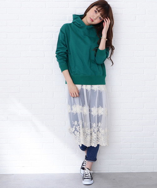N.(N. Natural Beauty Basic)(エヌエヌナチュラルビューティーベーシック)の「【JJ 3月号掲載】スウェットパーカー(Tシャツ/カットソー・レディース・ホワイト/ベージュ/グリーン・MEDIUM)」の11枚目の写真