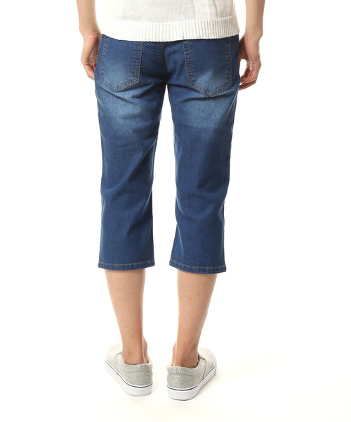 TopIsm(トップイズム)の「ヴィンテージ加工 ストレッチ クロップド デニムパンツ(デニムパンツ・メンズ・ライトブルー/ブラック/ワンウォッシュ/インディゴブルー/グレー・L/LL/M)」の11枚目の写真