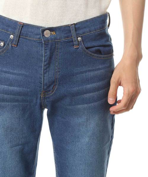 TopIsm(トップイズム)の「ヴィンテージ加工 ストレッチ クロップド デニムパンツ(デニムパンツ・メンズ・ライトブルー/ブラック/ワンウォッシュ/インディゴブルー/グレー・L/LL/M)」の12枚目の写真