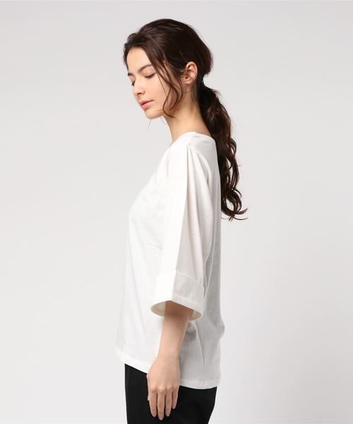 cepo(セポ)の「オーストラリアコットンVネック(Tシャツ/カットソー・レディース・オフホワイト/ベージュ/ピンク/グリーン・M)」の5枚目の写真