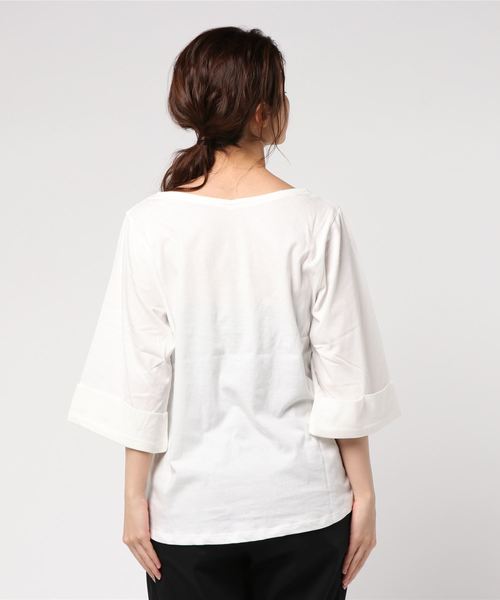 cepo(セポ)の「オーストラリアコットンVネック(Tシャツ/カットソー・レディース・オフホワイト/ベージュ/ピンク/グリーン・M)」の6枚目の写真