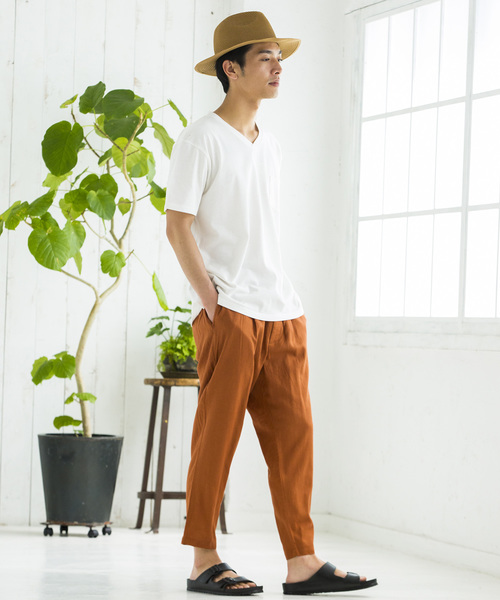 WEGO（ウィゴー）の「WEGO/フランスリネンクロップドペグトップパンツ（スラックス・メンズ・ネイビー/ブラック/オレンジ/ブルー・SMALL/MEDIUM/LARGE）」の12枚目の写真