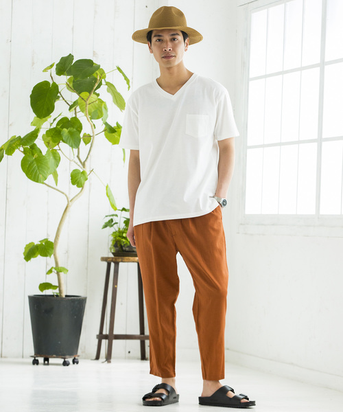 WEGO（ウィゴー）の「WEGO/フランスリネンクロップドペグトップパンツ（スラックス・メンズ・ネイビー/ブラック/オレンジ/ブルー・SMALL/MEDIUM/LARGE）」の13枚目の写真