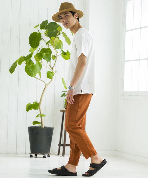 WEGO（ウィゴー）の「WEGO/フランスリネンクロップドペグトップパンツ（スラックス・メンズ・ネイビー/ブラック/オレンジ/ブルー・SMALL/MEDIUM/LARGE）」の14枚目の写真